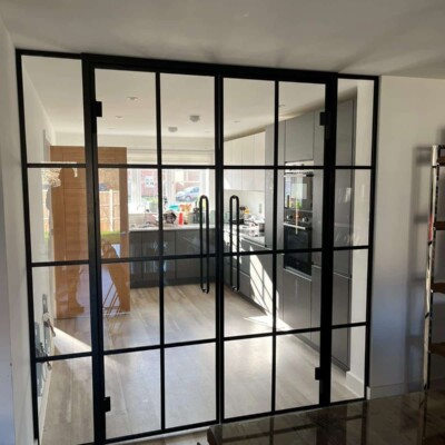 Glass Partition & Double Door with Crittal banding